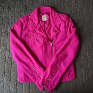 GAP hot pink wool moto jacket SMALL